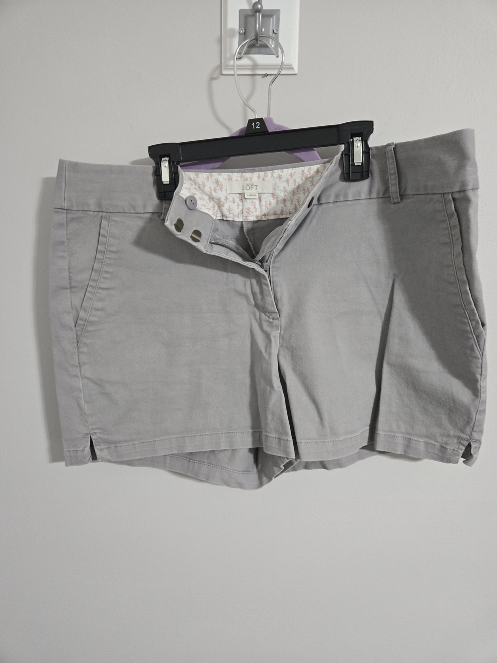 LOFT Gray Casual Chino Bermuda Shorts